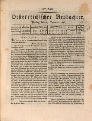Der Oesterreichische Beobachter Freitag 19. Dezember 1823