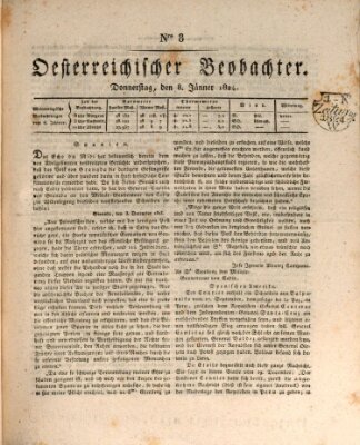 Der Oesterreichische Beobachter Donnerstag 8. Januar 1824