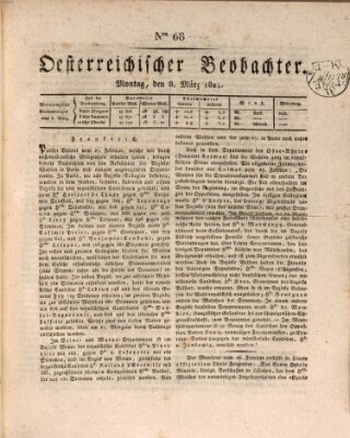 Der Oesterreichische Beobachter Montag 8. März 1824