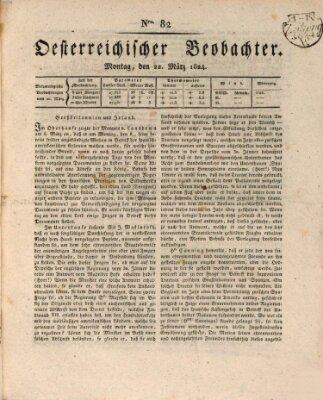 Der Oesterreichische Beobachter Montag 22. März 1824