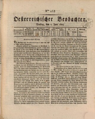 Der Oesterreichische Beobachter Dienstag 1. Juni 1824