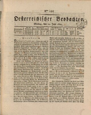 Der Oesterreichische Beobachter Montag 14. Juni 1824