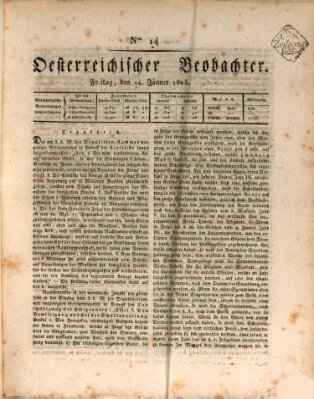 Der Oesterreichische Beobachter Freitag 14. Januar 1825