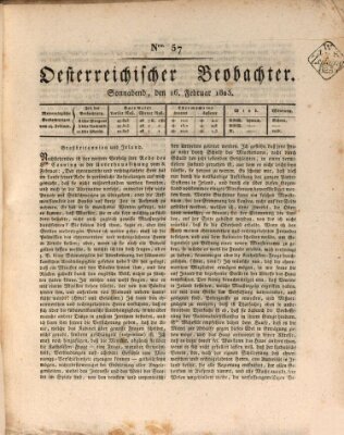 Der Oesterreichische Beobachter Samstag 26. Februar 1825