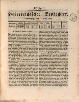 Der Oesterreichische Beobachter Donnerstag 10. März 1825