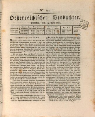 Der Oesterreichische Beobachter Sonntag 19. Juni 1825