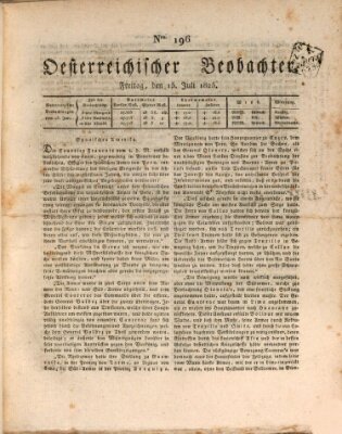 Der Oesterreichische Beobachter Freitag 15. Juli 1825
