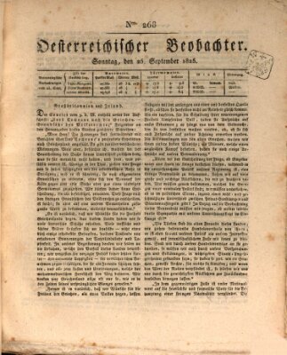 Der Oesterreichische Beobachter Sonntag 25. September 1825