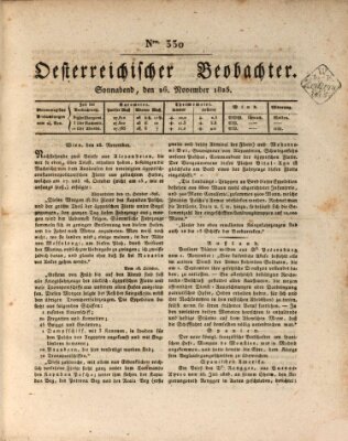Der Oesterreichische Beobachter Samstag 26. November 1825