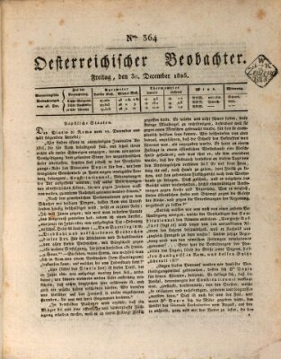 Der Oesterreichische Beobachter Freitag 30. Dezember 1825