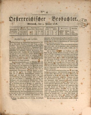 Der Oesterreichische Beobachter Mittwoch 4. Januar 1826