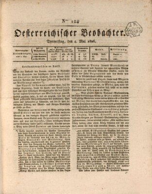 Der Oesterreichische Beobachter Donnerstag 4. Mai 1826