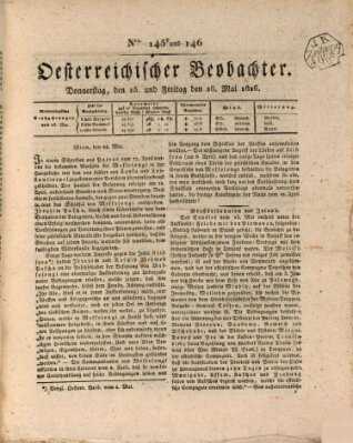 Der Oesterreichische Beobachter Freitag 26. Mai 1826