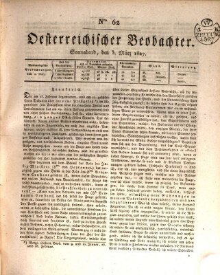 Der Oesterreichische Beobachter Samstag 3. März 1827