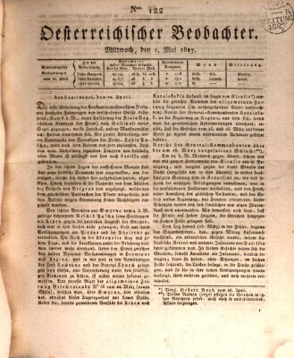 Der Oesterreichische Beobachter Mittwoch 2. Mai 1827