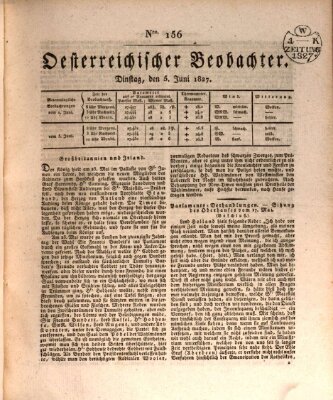 Der Oesterreichische Beobachter Dienstag 5. Juni 1827