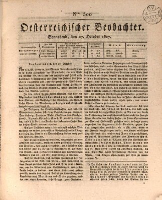 Der Oesterreichische Beobachter Samstag 27. Oktober 1827