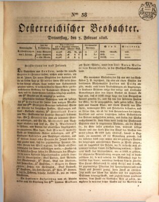 Der Oesterreichische Beobachter Donnerstag 7. Februar 1828