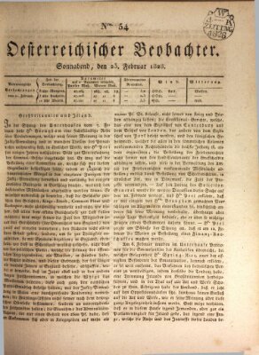 Der Oesterreichische Beobachter Samstag 23. Februar 1828