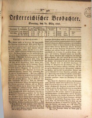 Der Oesterreichische Beobachter Sonntag 30. März 1828