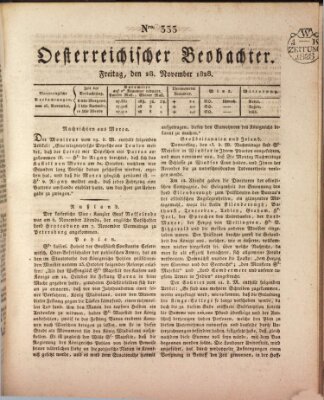 Der Oesterreichische Beobachter Freitag 28. November 1828
