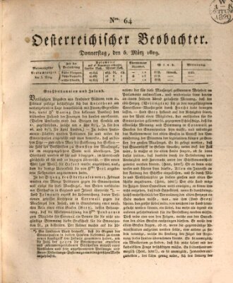 Der Oesterreichische Beobachter Donnerstag 5. März 1829