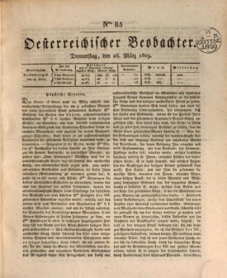 Der Oesterreichische Beobachter Donnerstag 26. März 1829