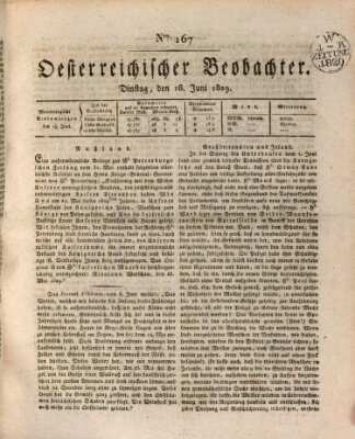 Der Oesterreichische Beobachter Dienstag 16. Juni 1829