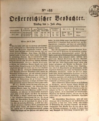 Der Oesterreichische Beobachter Dienstag 7. Juli 1829