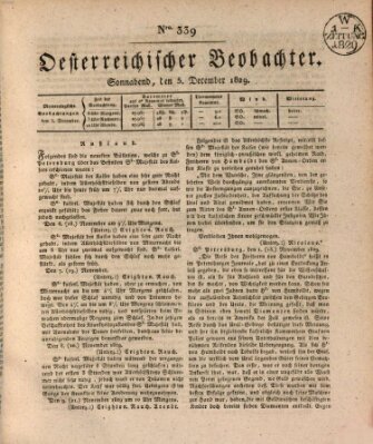 Der Oesterreichische Beobachter Samstag 5. Dezember 1829