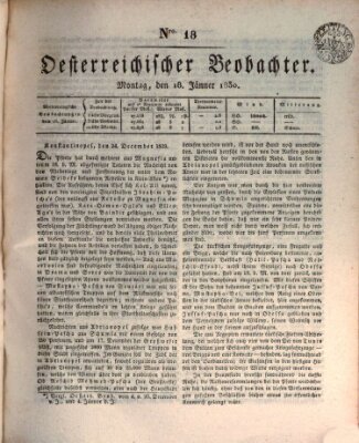 Der Oesterreichische Beobachter Montag 18. Januar 1830