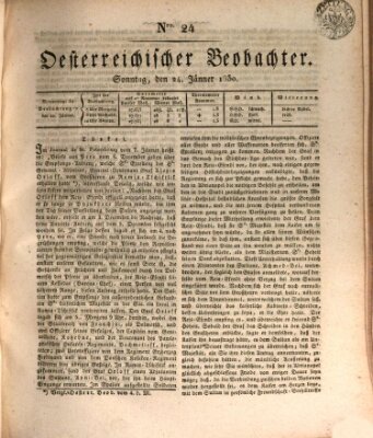 Der Oesterreichische Beobachter Sonntag 24. Januar 1830