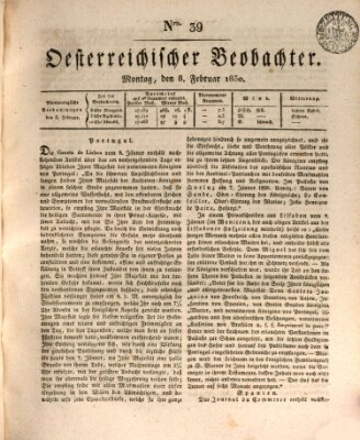 Der Oesterreichische Beobachter Montag 8. Februar 1830