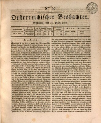 Der Oesterreichische Beobachter Mittwoch 31. März 1830