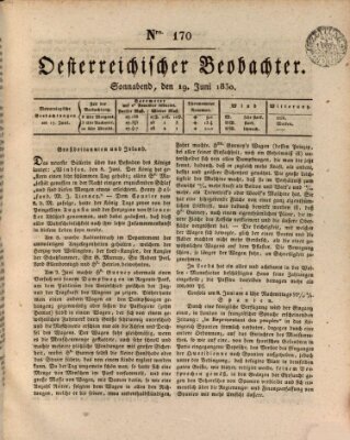 Der Oesterreichische Beobachter Samstag 19. Juni 1830