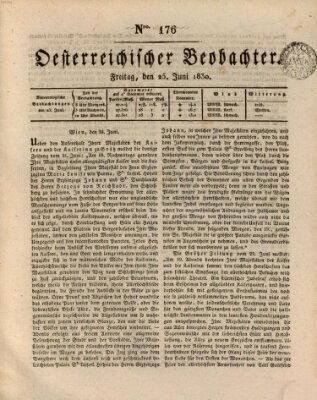 Der Oesterreichische Beobachter Freitag 25. Juni 1830