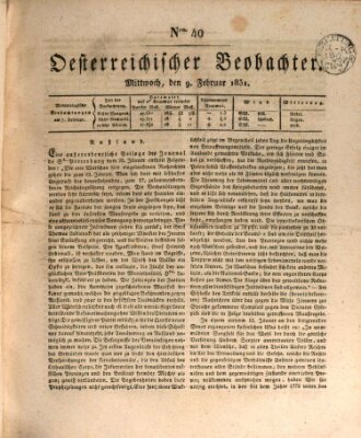 Der Oesterreichische Beobachter Mittwoch 9. Februar 1831