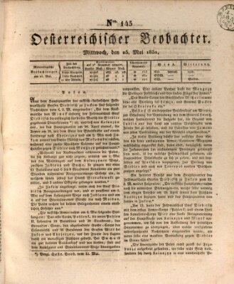 Der Oesterreichische Beobachter Mittwoch 25. Mai 1831