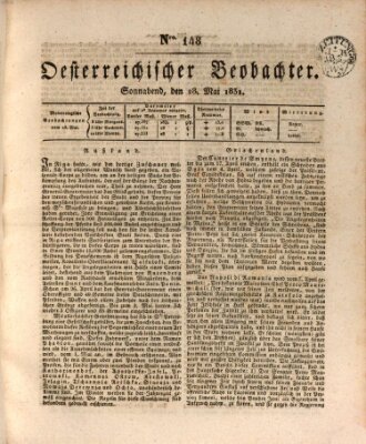 Der Oesterreichische Beobachter Samstag 28. Mai 1831