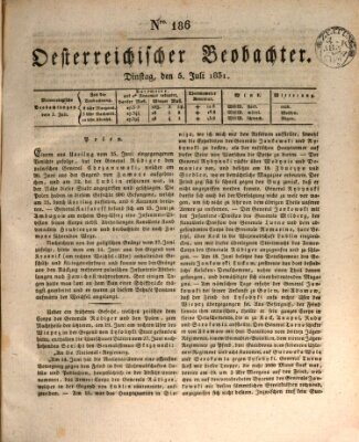 Der Oesterreichische Beobachter Dienstag 5. Juli 1831