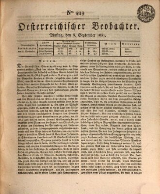 Der Oesterreichische Beobachter Dienstag 6. September 1831