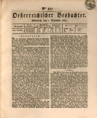 Der Oesterreichische Beobachter Freitag 7. Oktober 1831
