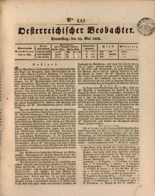 Der Oesterreichische Beobachter Donnerstag 24. Mai 1832