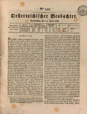 Der Oesterreichische Beobachter Donnerstag 14. Juni 1832