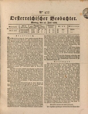 Der Oesterreichische Beobachter Montag 25. Juni 1832
