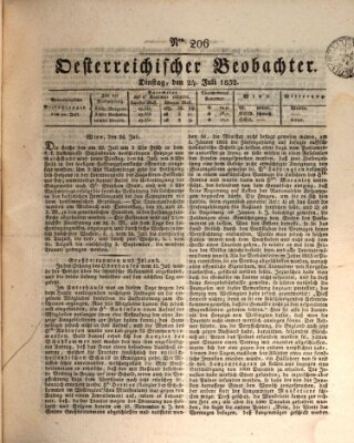 Der Oesterreichische Beobachter Dienstag 24. Juli 1832