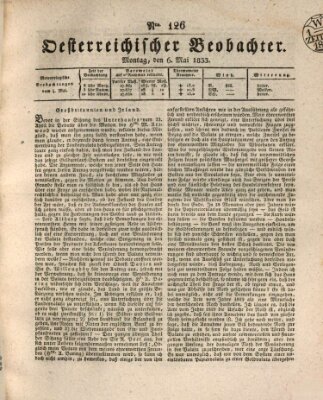 Der Oesterreichische Beobachter Montag 6. Mai 1833