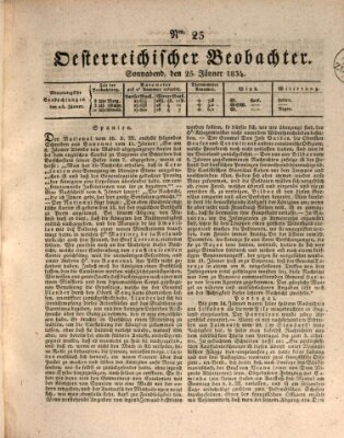 Der Oesterreichische Beobachter Samstag 25. Januar 1834