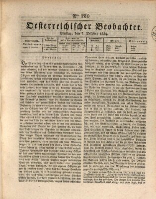 Der Oesterreichische Beobachter Dienstag 7. Oktober 1834