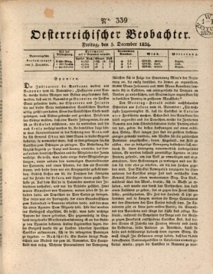 Der Oesterreichische Beobachter Freitag 5. Dezember 1834